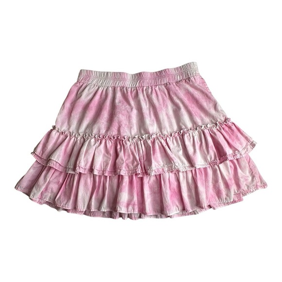 GENERATION LOVE - Size S- Women's Pink Athena Tie Dye Cotton Tiered Mini Skirt - Picture 2 of 12